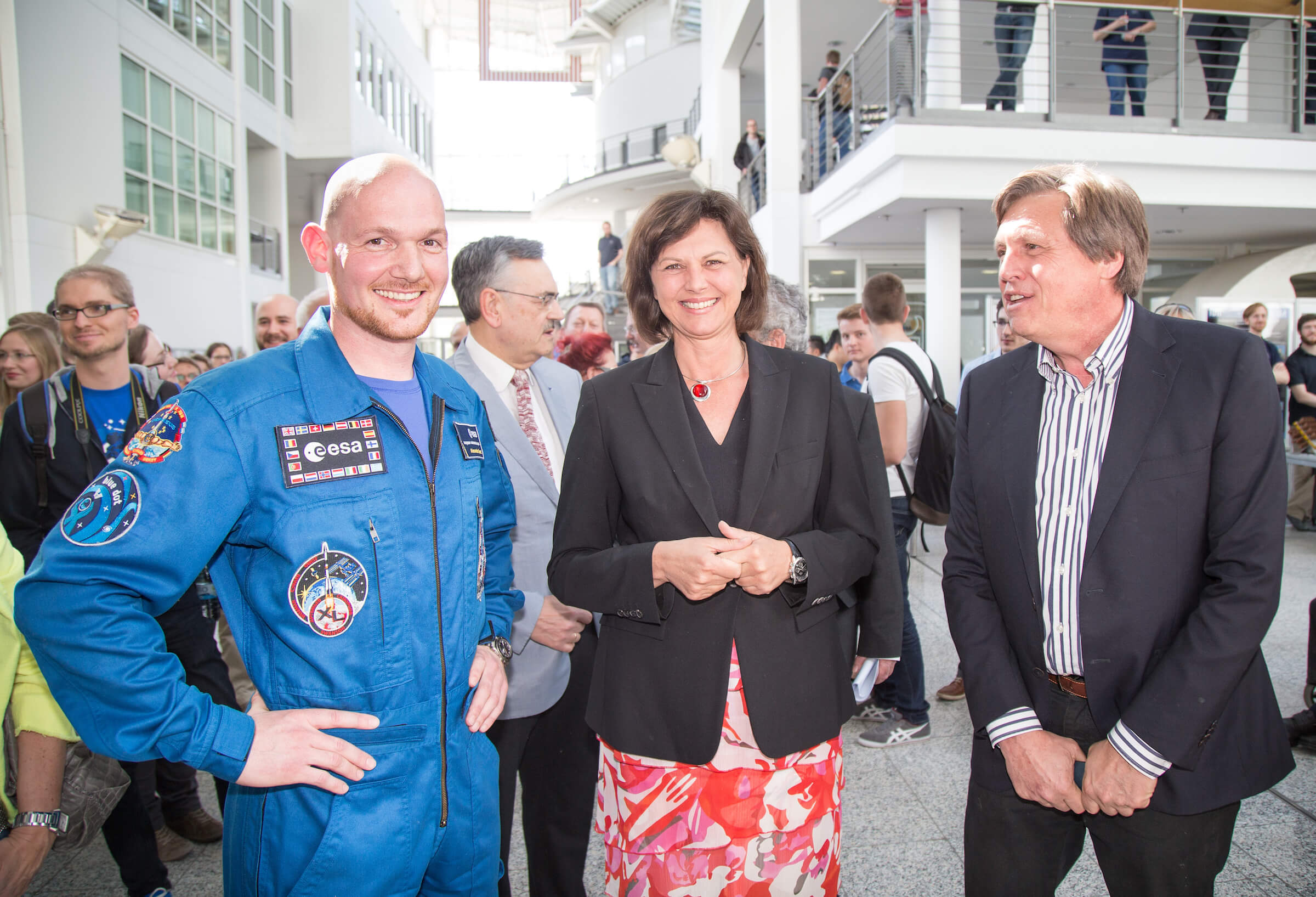 Alexander Gerst, Ilse Aigner und Ulrich Walter - beim Treffen an der TU München